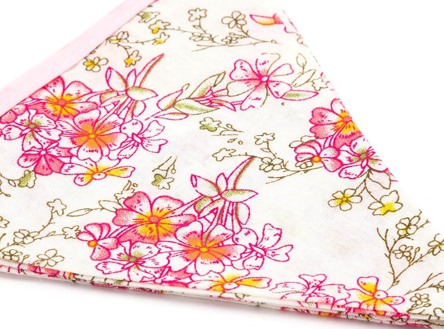 LOVENJOY Pink Floral 100% Cotton Bunting Banner for Girls Shabby Chic Wedding Birthday Decoration - Image 5